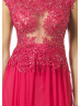 Lace Chiffon Beaded Hollow Prom Dress